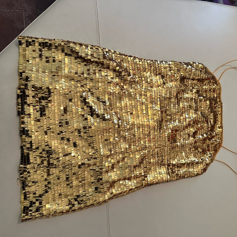 Gold Sequin Mini Dress